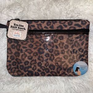 Leopard Print Swim Suit Sack - Brown
